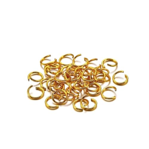 Loacea 300 Stück Bunte Aluminium-Split-Biegeringe, 6 mm, 8 mm, 10 mm Durchmesser, offene Verbinder for Schmuckherstellung(Gold,10mm) von Loacea