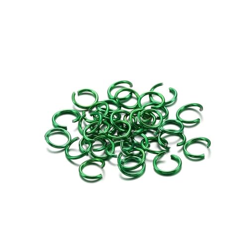 Loacea 300 Stück Bunte Aluminium-Split-Biegeringe, 6 mm, 8 mm, 10 mm Durchmesser, offene Verbinder for Schmuckherstellung(Green,8mm) von Loacea