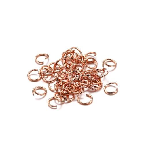Loacea 300 Stück Bunte Aluminium-Split-Biegeringe, 6 mm, 8 mm, 10 mm Durchmesser, offene Verbinder for Schmuckherstellung(Kc Gold,6mm) von Loacea