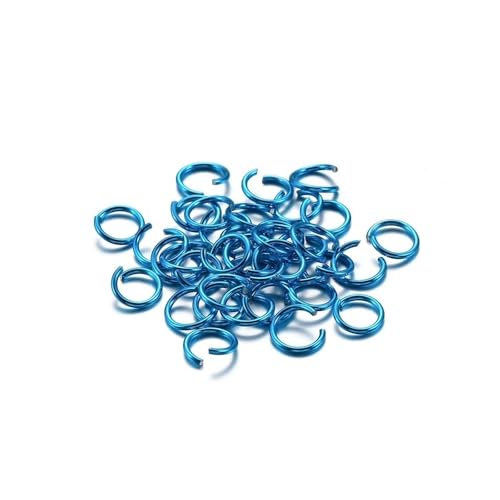 Loacea 300 Stück Bunte Aluminium-Split-Biegeringe, 6 mm, 8 mm, 10 mm Durchmesser, offene Verbinder for Schmuckherstellung(Peacock Blue,6mm) von Loacea