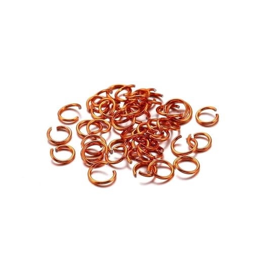 Loacea 300 Stück Bunte Aluminium-Split-Biegeringe, 6 mm, 8 mm, 10 mm Durchmesser, offene Verbinder for Schmuckherstellung(Red Gold,8mm) von Loacea