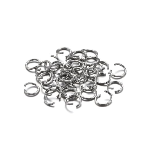 Loacea 300 Stück Bunte Aluminium-Split-Biegeringe, 6 mm, 8 mm, 10 mm Durchmesser, offene Verbinder for Schmuckherstellung(Rhodium,6mm) von Loacea