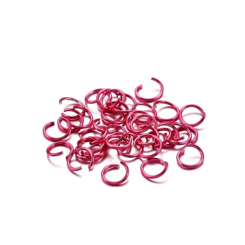 Loacea 300 Stück Bunte Aluminium-Split-Biegeringe, 6 mm, 8 mm, 10 mm Durchmesser, offene Verbinder for Schmuckherstellung(Rose,10mm) von Loacea