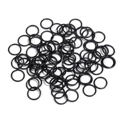 Loacea 50 Stück Bunte geschlossene Einzelringe aus Eisen, 8 mm 10 mm Durchmesser, Verbindungsring for DIY-Schmuckanhänger(Balck,10mm) von Loacea