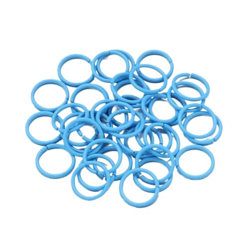 Loacea 50 Stück Bunte geschlossene Einzelringe aus Eisen, 8 mm 10 mm Durchmesser, Verbindungsring for DIY-Schmuckanhänger(Blue,8mm) von Loacea