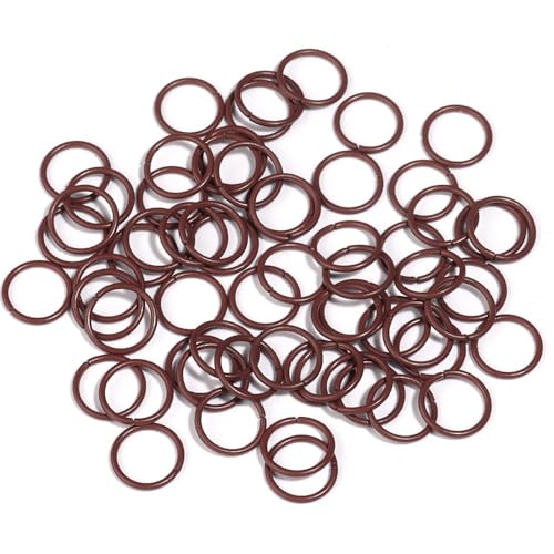 Loacea 50 Stück Bunte geschlossene Einzelringe aus Eisen, 8 mm 10 mm Durchmesser, Verbindungsring for DIY-Schmuckanhänger(Brown,10mm) von Loacea