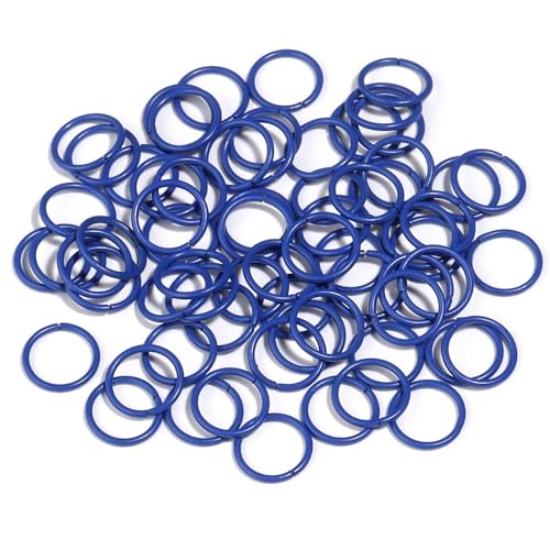 Loacea 50 Stück Bunte geschlossene Einzelringe aus Eisen, 8 mm 10 mm Durchmesser, Verbindungsring for DIY-Schmuckanhänger(Deep Blue,8mm) von Loacea