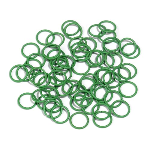 Loacea 50 Stück Bunte geschlossene Einzelringe aus Eisen, 8 mm 10 mm Durchmesser, Verbindungsring for DIY-Schmuckanhänger(Green,8mm) von Loacea