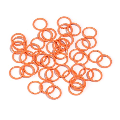 Loacea 50 Stück Bunte geschlossene Einzelringe aus Eisen, 8 mm 10 mm Durchmesser, Verbindungsring for DIY-Schmuckanhänger(Orange,8mm) von Loacea