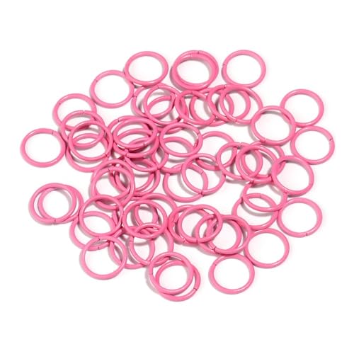 Loacea 50 Stück Bunte geschlossene Einzelringe aus Eisen, 8 mm 10 mm Durchmesser, Verbindungsring for DIY-Schmuckanhänger(Pink,8mm) von Loacea