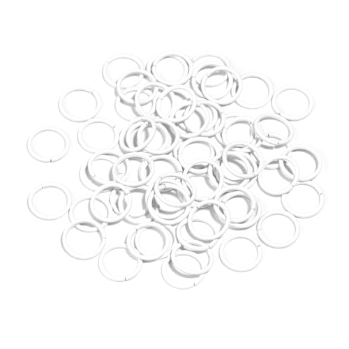 Loacea 50 Stück Bunte geschlossene Einzelringe aus Eisen, 8 mm 10 mm Durchmesser, Verbindungsring for DIY-Schmuckanhänger(White,10mm) von Loacea