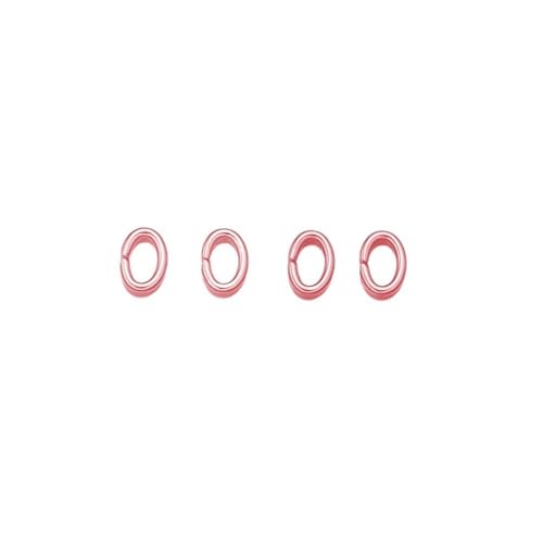 Loacea 50 Stück ovale Biegeringe aus goldfarbenem Edelstahl, 4 x 5 mm, 6 x 8 mm, silberner Verbindungsring for selbstgemachte Schlüsselanhänger(Rose Gold,4x5mm) von Loacea