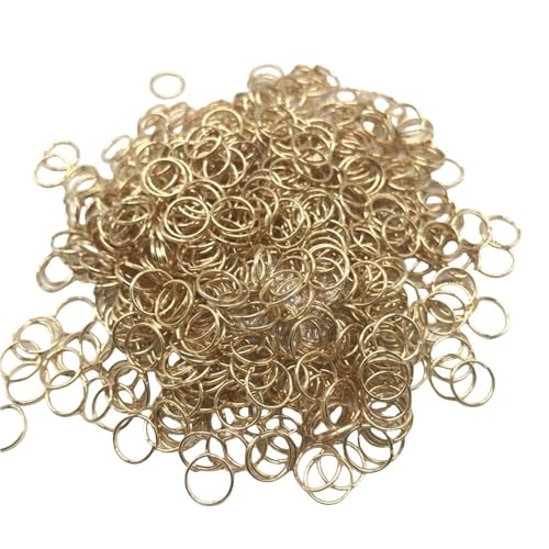 Loacea Biegeringe aus Zinklegierung, 4 mm, 6 mm, 8 mm, 10 mm, grau-rot, offene Geteilte Verbinder for Schlüsselanhänger, Bastelarbeiten, 100 Stück(Champagne,6mm) von Loacea