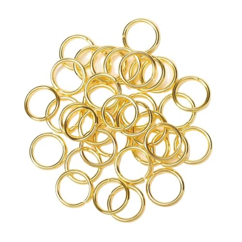 Loacea Biegeringe aus Zinklegierung, 4 mm, 6 mm, 8 mm, 10 mm, grau-rot, offene Geteilte Verbinder for Schlüsselanhänger, Bastelarbeiten, 100 Stück(Golden,10mm) von Loacea
