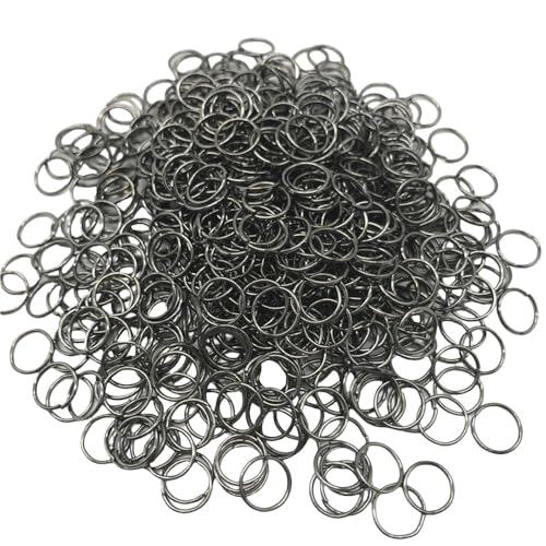Loacea Biegeringe aus Zinklegierung, 4 mm, 6 mm, 8 mm, 10 mm, grau-rot, offene Geteilte Verbinder for Schlüsselanhänger, Bastelarbeiten, 100 Stück(Gray,10mm) von Loacea