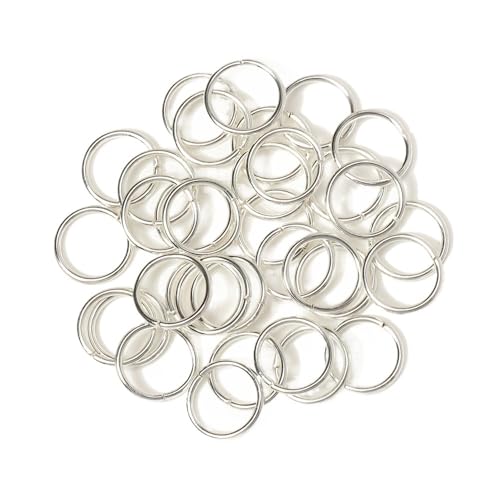 Loacea Biegeringe aus Zinklegierung, 4 mm, 6 mm, 8 mm, 10 mm, grau-rot, offene Geteilte Verbinder for Schlüsselanhänger, Bastelarbeiten, 100 Stück(Silver,10mm) von Loacea