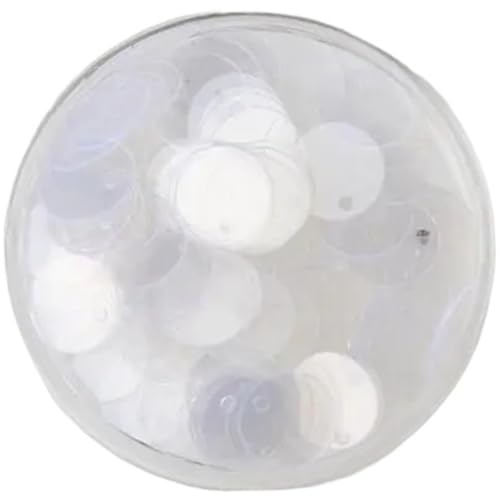 Loacea Flache, runde PVC-Pailletten mit kleinem Loch, 50 g kreisförmige, flache Pailletten for Nähen und Basteln bei Hochzeiten(Clear,25mm) von Loacea
