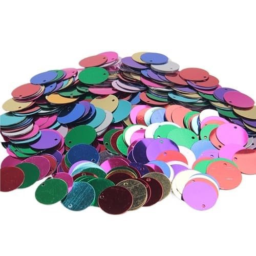 Loacea Flache, runde PVC-Pailletten mit kleinem Loch, 50 g kreisförmige, flache Pailletten for Nähen und Basteln bei Hochzeiten(Dark red,25mm) von Loacea