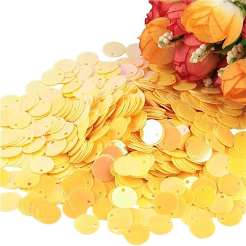Loacea Flache, runde PVC-Pailletten mit kleinem Loch, 50 g kreisförmige, flache Pailletten for Nähen und Basteln bei Hochzeiten(Khaki,20mm) von Loacea