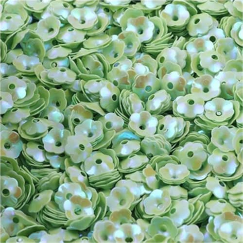 Loacea Lose PVC-Pailletten in Blumenform, 6 mm, leicht, for Nageldekorationen, Bastelarbeiten, 10/20/50 g(Green,50) von Loacea