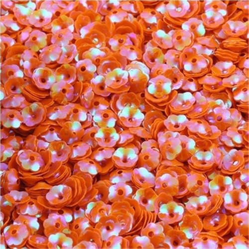 Loacea Lose PVC-Pailletten in Blumenform, 6 mm, leicht, for Nageldekorationen, Bastelarbeiten, 10/20/50 g(Orange,20) von Loacea