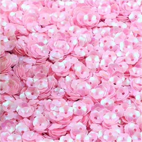 Loacea Lose PVC-Pailletten in Blumenform, 6 mm, leicht, for Nageldekorationen, Bastelarbeiten, 10/20/50 g(Pink,50) von Loacea