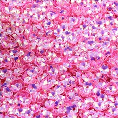 Loacea Lose PVC-Pailletten in Blumenform, 6 mm, leicht, for Nageldekorationen, Bastelarbeiten, 10/20/50 g(Pink gold,50) von Loacea