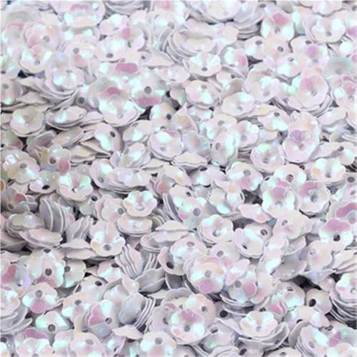Loacea Lose PVC-Pailletten in Blumenform, 6 mm, leicht, for Nageldekorationen, Bastelarbeiten, 10/20/50 g(White,20) von Loacea