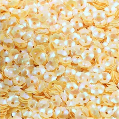 Loacea Lose PVC-Pailletten in Blumenform, 6 mm, leicht, for Nageldekorationen, Bastelarbeiten, 10/20/50 g(Yellow,20) von Loacea