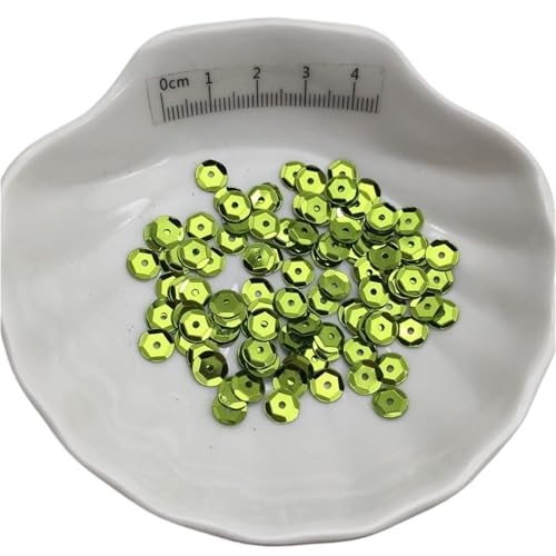 Loacea PVC-Cup-Pailletten, schillernd, Silberbasis, 10 g, runde Glitzerflocken for handgefertigte DIY-Accessoires(Light Green,6mm) von Loacea