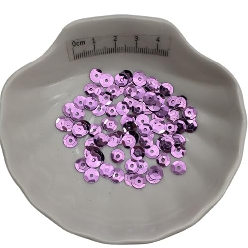Loacea PVC-Cup-Pailletten, schillernd, Silberbasis, 10 g, runde Glitzerflocken for handgefertigte DIY-Accessoires(Lila,4mm) von Loacea