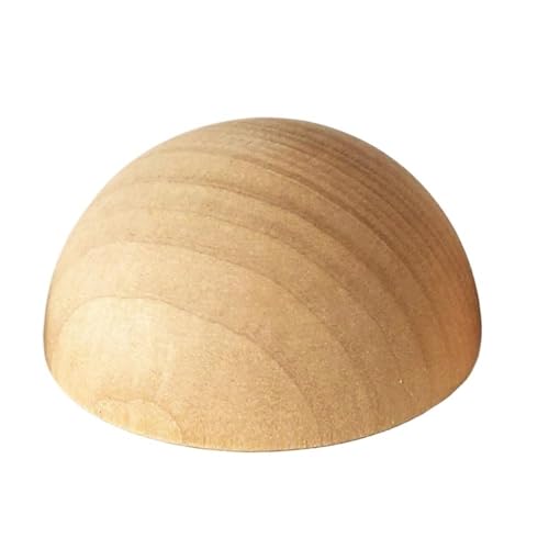 Loacea Unfertige halbe Holzkugeln, gespaltene Holzkugeln, natürliche halbe Bastelperlen for DIY-Bastelprojekte, Kunstdesign, 1 Stück(80mm) von Loacea