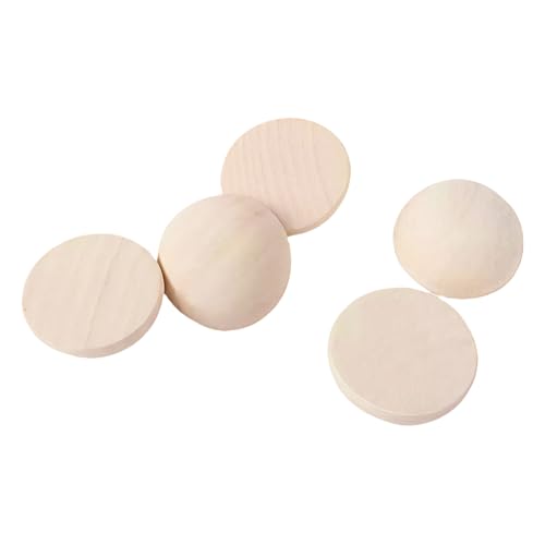 Natürliche halbgeteilte Holzkugeln, unlackierte geteilte Holzkugeln, halbrunder Holzblock für Bastelbedarf (18 mm) von Loacea