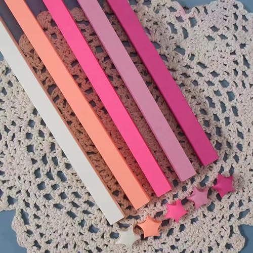 Star Origami Papier Stern Papierstreifen Seitlich Origami Sterne Papier Glücksstern Dekoration Papierstreifen DIY Hand Art Handwerk (Rosa Farbverlauf (540 Blatt)) von Loaengeo