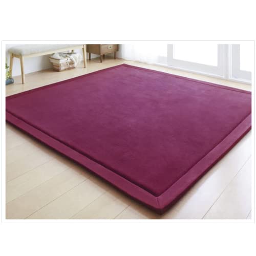 Loartee Teppich, Korallen-Samt, für Schlafzimmer, Wohnzimmer, Kinder, Arbeitszimmer, Küche, Kinderzimmer, Krabbeln, Wandern, Spiele, Yoga, Gymnastik, Nickerchen, Grape Red, 190 * 240cm von Loartee