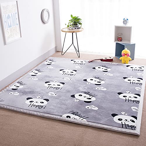 Loartee korallen Samtmatte, Teppich, als Krabbeldecke fürs Kind, Yogamatte und Übungsauflage geeignet, Panda, 100x200cm von Loartee