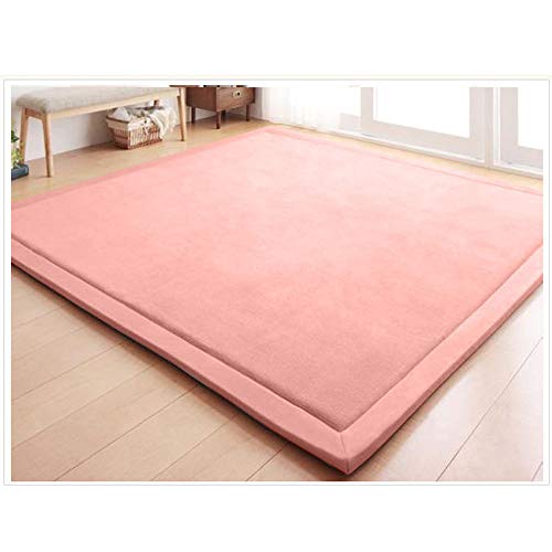 Loartee korallen Samtmatte, Teppich, als Krabbeldecke fürs Kind, Yogamatte und Übungsauflage geeignet, Rose, 200 * 200cm von Loartee