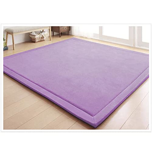 Loartee korallen Samtmatte, Teppich, als Krabbeldecke fürs Kind, Yogamatte und Übungsauflage geeignet, Violett, 150 * 150cm von Loartee