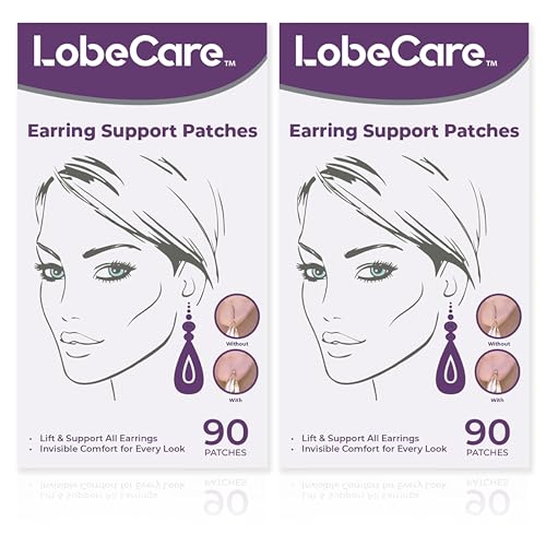 LobeCare - 180 Stück transparente Ohrläppchen-Stützpflaster für Ohrringe – bequeme und hypoallergene Ohrring-Verschlüsse für hängende Ohren – verhindert Dehnen und Reißen LobeCare - 180 Stück transparente Ohrläppchen-Stützpflaster für Ohrringe – bequeme und hypoallergene Ohrring-Verschlüsse für hängende Ohren – verhindert Dehnen und Reißen von LobeCare