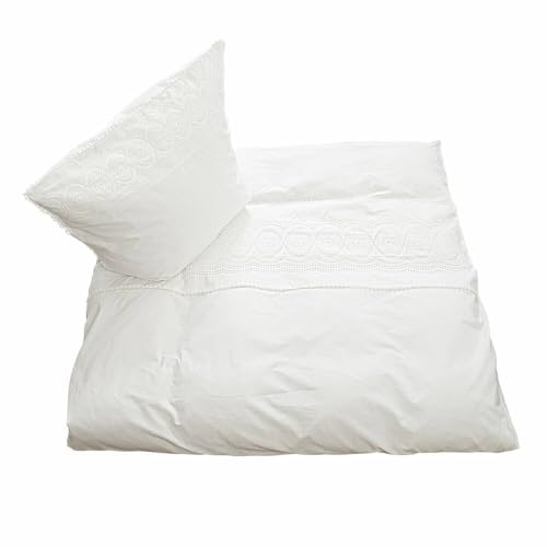 Loberon Bettwäsche Norelle, Zierliche Stickerei, Spitzenbordüre, Romantischer Look, Nostalgische Bindebänder, Schlafzimmertextilien, Baumwolle, Viskose, weiß Loberon Bettwäsche Norelle, Zierliche Stickerei, Spitzenbordüre, Romantischer Look, Nostalgische Bindebänder, Schlafzimmertextilien, Baumwolle, Viskose, weiß von Loberon