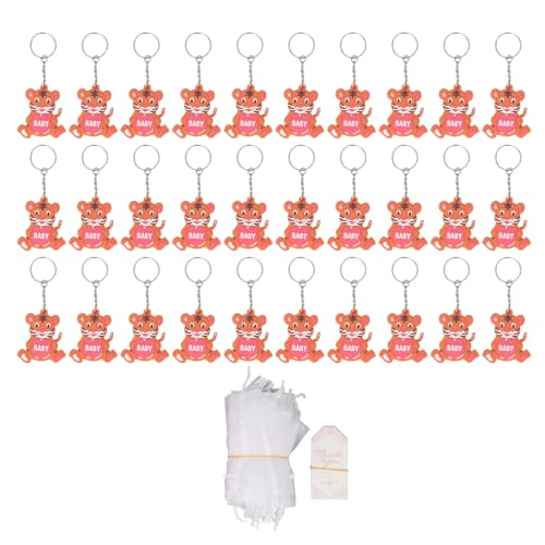 Loboo Idea Tiger-Schlüsselanhänger, Gastgeschenke mit Gazebeuteln und Karten für Babyparty, Geburtstagsparty Loboo Idea Tiger-Schlüsselanhänger, Gastgeschenke mit Gazebeuteln und Karten für Babyparty, Geburtstagsparty von Loboo Idea