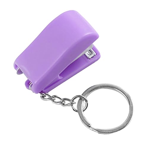 Mini Keychain Staplers Cute Lightweight Metal Stapler for Students Writers Novelty Mini Stapler for Backpack Keychain (Purple) von Loboo Idea