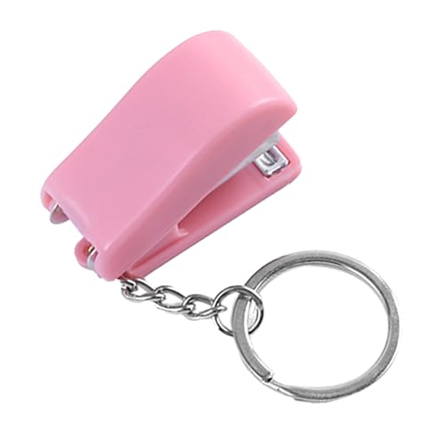 Mini Keychain Staplers Cute Lightweight Metal Stapler for Students Writers Novelty Mini Stapler for Backpack Keychain (Rosy) von Loboo Idea