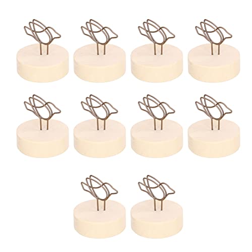 LOCADENCE 10 Stück Tischkartenhalter, Kartenhalter Holz, Vertikale Antike Vogel Tischnummernhalter mit Runder Basis, Fotohalter, Memohalter, Tischnummernständer für Hochzeiten, Party, Weihnachtsfeiern von Locadence