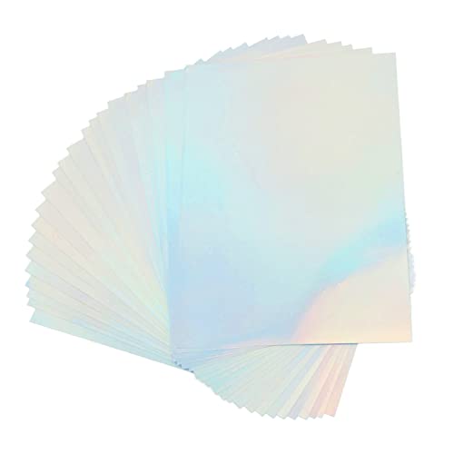 LOCADENCE 22 Blätter A4 Bedruckbares Holo Grafisches Aufkleber Papier, Wasserdichtes Tinten Strahl Laserdrucker Holo Grafisches Stick Klebe Papier für Tinten Strahl Drucker von Locadence