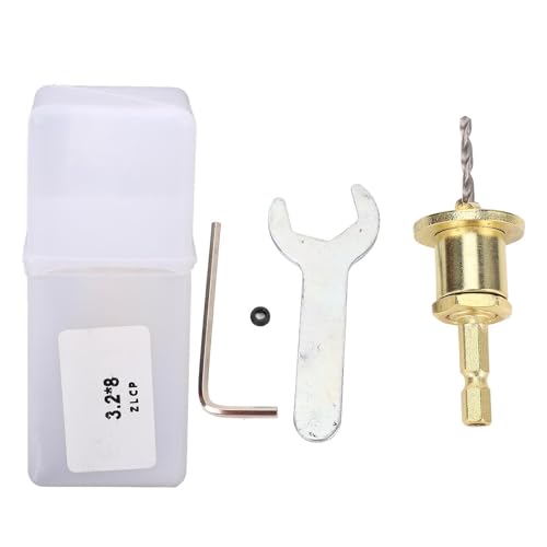 LOCADENCE Countersink -Bohrer mit Stoppschraube, 1/4 Zoll Sechskant Shank Verstellbares Tiefenbohrlochdurchmesser Countersink Bohrer, 3,2 x 8 mm, sich verjüngendes Bit LOCADENCE Countersink -Bohrer mit Stoppschraube, 1/4 Zoll Sechskant Shank Verstellbares Tiefenbohrlochdurchmesser Countersink Bohrer, 3,2 x 8 mm, sich verjüngendes Bit von Locadence