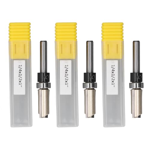 Locadenz 3pcs Straight Router Bit, Doppelflöte gerade Rillenbits, Wolframstahl hohe Härte Flush Trimm Router Bit für Erzeugung von Rille, Dado oder Hollow Locadenz 3pcs Straight Router Bit, Doppelflöte gerade Rillenbits, Wolframstahl hohe Härte Flush Trimm Router Bit für Erzeugung von Rille, Dado oder Hollow von Locadence