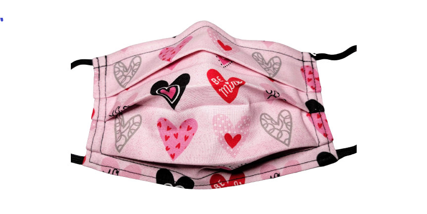Farbe My Heart Valentines Maske Wiederverstellbare Gesichtsmaske Mit Nasennadel Draht Und Filterfach von LochNessLocker