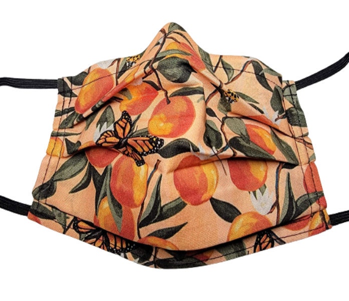 Peaches & Monarchs Maske Wiederverstellbare Gesichtsmaske Mit Filterfach Und Nasenklemme von LochNessLocker