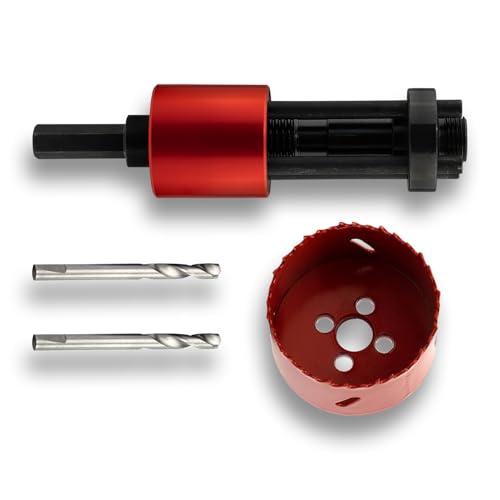 Lochmichel - Aufnahme für Lochsägen | Set inkl. 68mm Lochsäge und Zentrierbohrer | Einfaches Entfernen des Bohrkerns | Ideal für Hohlwanddosen Lochmichel - Aufnahme für Lochsägen | Set inkl. 68mm Lochsäge und Zentrierbohrer | Einfaches Entfernen des Bohrkerns | Ideal für Hohlwanddosen von Lochmichel